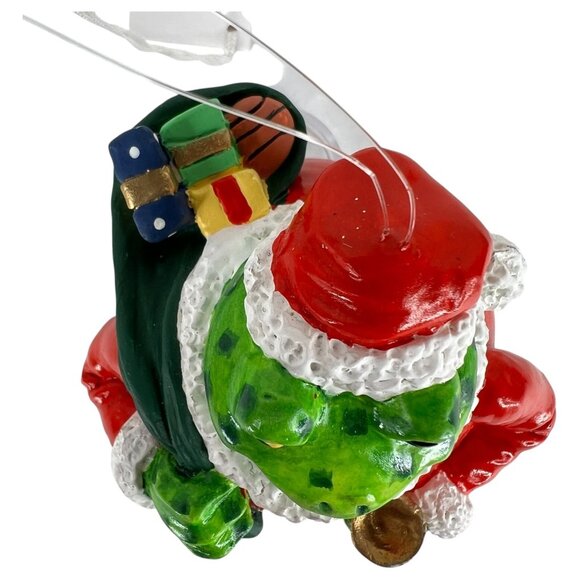 Frog Santa Claus Christmas Ornament Gallerie II Green Red Dangling Legs Novelty - Picture 7 of 8